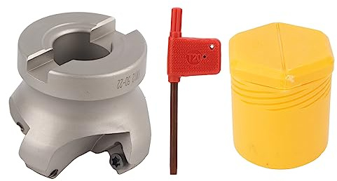 Fresa CNC KM12 50 - 22 per spianatura, kit set di utensili da taglio per tornio a 4 taglienti per SEKT1204, materiale 40Cr con design offset a spirale per precisione e lavorazione