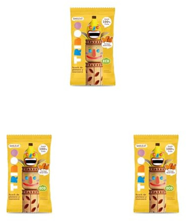 Smileat - TRIBOO Snacks de Fruta sabor Plátano y Manzana - Aperitivo para Niños - Alternativa a Gominolas y Chuches - Ideal para el Cole y Meriendas - 25gr (Paquete de 3)