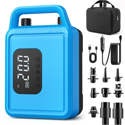 TURNRISE Pompa elettrica SUP 20 PSI, pompa ad aria con batteria ricaricabile da 15600 mAh, precisione intelligente di gonfiaggio/svuotamento fino a 0,01 bar, spegnimento automatico per tavole SUP