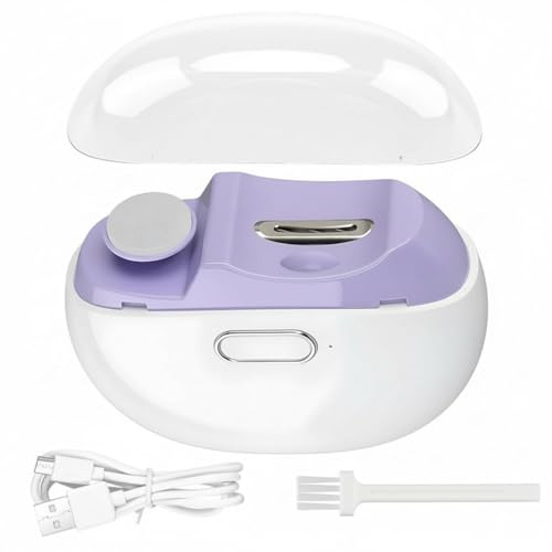 Tagliaunghie Elettrico e Lucidatore, Dispositivo Silenzioso con Luce LED Collettore di Polvere, 2 in 1 Ricaricabile per Adulti e Anziani, Taglio Unghie Elettrico per Mano