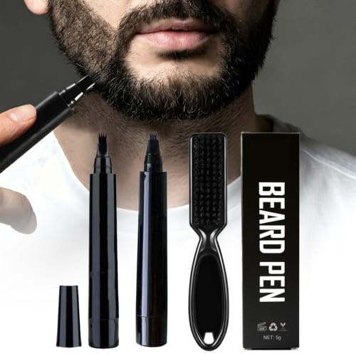2 stycken skäggpåfyllningspennor, vattentät skäggpenna, mustaschpenna, vattentät skäggpenna för män, skäggpenna för män, mustaschfyllningsset