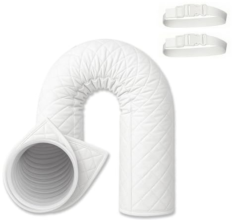 NINMORTH Cache-tuyau isotherme de 203,2 cm, manchon de tuyau d'échappement portable pour climatiseur, efficacité de refroidissement, installation rapide, tissu Oxford, blanc