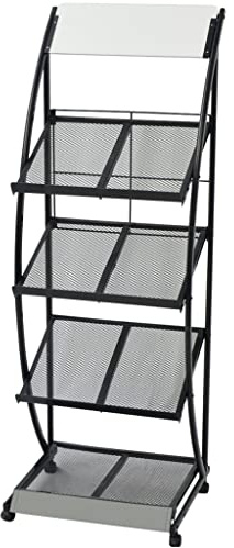 vidaXL Zeitschriftenständer 47 x 40 x 134 cm Schwarz und Weiß A4