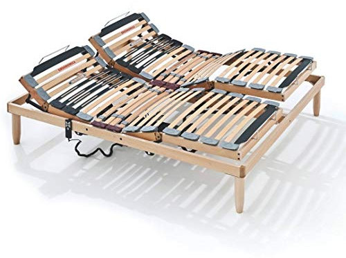 EVERGREENWEB Doppelbett Elektrischer Lattenrost 140 x 195 cm Orthopädisch mit motorisierter Kopf und Fußteilverstellung, Holzlattenrost mit Verstärkte Füße Angebot | Lemon