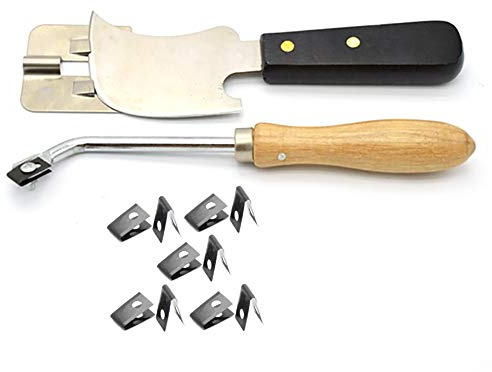 NEICOTOOLS Vinyl Flat Quarter Moon Knife with Weld Trim Guide and Flooring Hand Groover with 10pcs Replacement Blades For Trimming Welding Rod/Grooving PVC Vinyl Flooring Weld Tools Kit