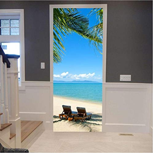 TIWZHHQ Türtapete selbstklebend 3D Seeblick90x200cm Türposter - Abnehmbar Fototapete Türfolie Poster Tapete Türaufkleber für Tür, Wohnzimmer, Schlafzimmer, Küche und Bad