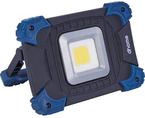 Dhome Proiettore LED ricaricabile Erti 10 W, 1100 lumen, 5000 K, IP54, porta USB