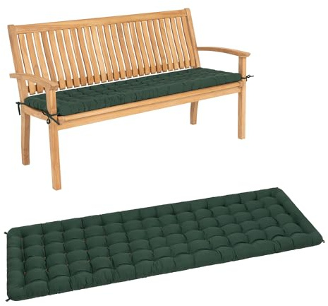 HAVE A SEAT Living - Gartenbank Auflage 120 cm - Bequeme Bankauflage Outdoor, 7 cm Dick - Waschbar bis 95°C, Orthopädisch, Wetterfest - Made in Germany (120x48 cm, Moosgrün)