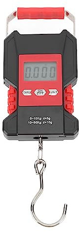 Asixxsix Digitale Fischwaage, 110lb hintergrundbeleuchtetes LCD-Display wasserdichte Fischwaage 0,01kg hohe Genauigkeit USB-Ladung hängende Hakenwaage mit Maßband für Gepäck Reisen