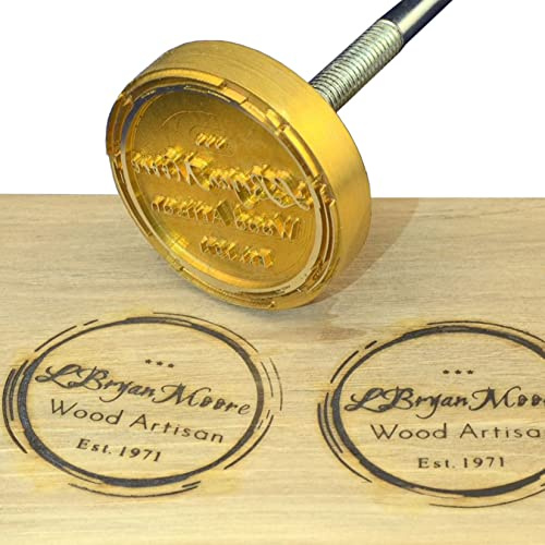 Holzbrandeisen mit individuellem Business-Logo, individueller Holzbrennstempel für Holzarbeiter, personalisierter Hitzestempel für Holzbearbeitung (5,1 x 5,1 cm)