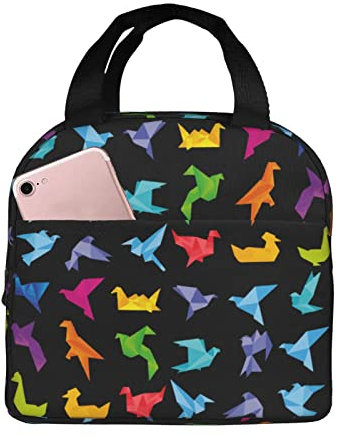 Ahdyr Wiederverwendbare Lunch Einkaufstasche, Origami Vogel Kunst, Japan Handwerk, isolierte Lunch Tasche, langlebige Kühl Lunchbox