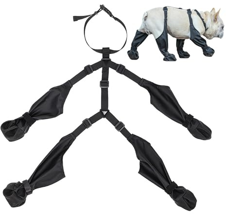Einteilige Hundeschuhe Wasserdicht – Hundestiefel Pfotenschutz Socken | Hundestiefel-Leggings Mit Hosenträgern | Rutschfester Schutz Vor Winterlichen Hundestiefeln, Beinschutz Mit Hosenträgern