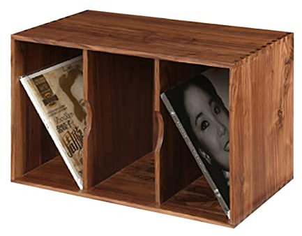 GLigeT CD Halter Aufbewahrungskiste for Schallplatten aus Holz, Vinyl-Schallplattenkiste, multifunktionale, sichtbare Schallplattenhalter-Kiste, ideal for Aufbewahren von Schallplatten DVD Halter