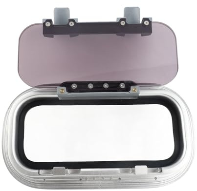 Jiawu Rechteckiges Bullaugenfenster für Boote, 303 X 156 Mm, Robuste Aluminiumlegierung, UV-beständig, Versiegelt, Wasserdicht, Quadratische Innenöffnung, Bullauge für Yacht, Wohnmobil