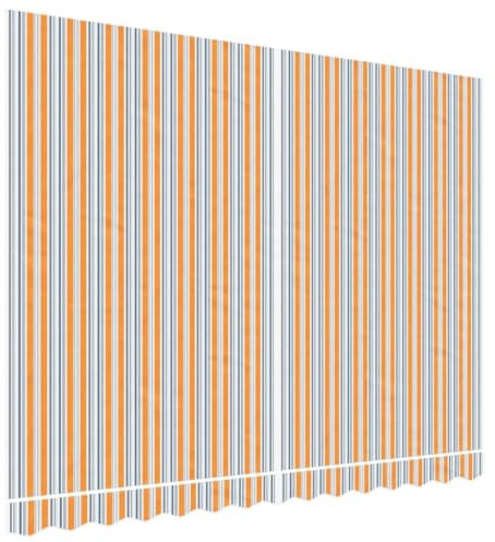 vidaXL Tissu de Remplacement pour auvent Rayures Multicolores 3,5x2,5m, Dessus d'auvent de Remplacement, Parasol de terrasse, Tissu de Rechange pour auvent