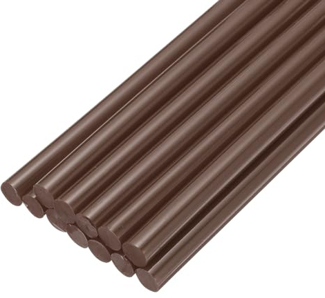 QUARKZMAN 12 Stück Heißklebesticks 7mm x 200mm Heißklebepistole Sticks Braun, Glue Stick Heißkleber Klebesticks Heißklebestifte Klebestifte DIY Bastelklebestifte für Heißklebepistole