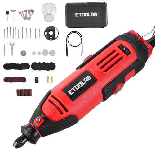 ETOOLAB Utensile multifunzione 200 W, set di attrezzi rotanti con 129 accessori, 6 velocità variabile 10000-35000 giri/min, 200 W, super potenza per taglio, incisione, foratura, levigatura,