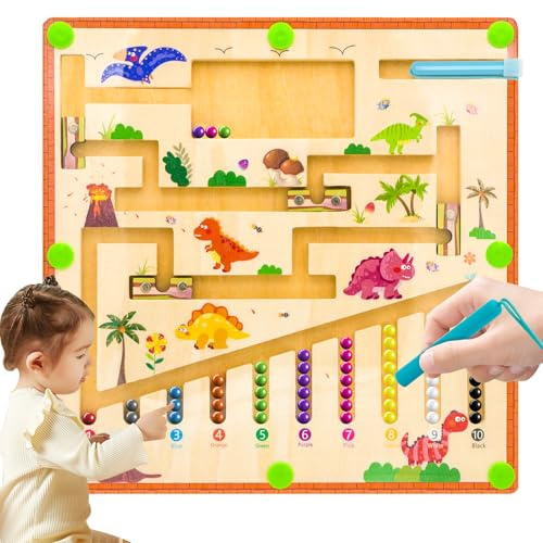 RunHero Montessori Spielzeug ab 1 Jahre Holz Magnetspiel Magnete Lernspiele Motorikspielzeug Puzzle Board Sortierspiel Kinderspielzeug Geschenk für ab 2 3 4 5 6 7 8 Jahre Kinder