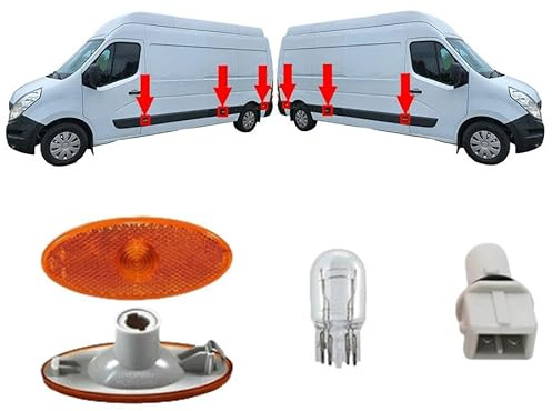 appRUN 6x For RENAULT Master 3 Side panel marker lens + socket + bulb 261B00001R