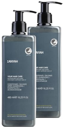 ANYAH Balsamo Capelli – Trattamento Capelli Danneggiati con Ingredienti Biologici – Certificato Nordic Ecolabel, Vegan, 480ml
