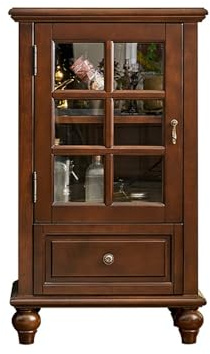 AFGFGHES Mueble para Licores 60x46x100.5cm Consola Rústica Vintage Madera Maciza, Mueble Vitrina Salón Junto al Televisor, Apto para Cafeterías y Restaurantes Armario De Almacenamiento