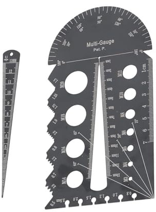 1 paquete de calibre de rosca métrico y británico, calibre de rosca transparente para una medición precisa en calibre de rosca doble de acero inoxidable