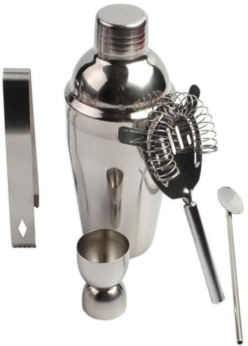 CIYODO 5 piezas Coctelera Acero Inoxidable Kit Bartenders Profesionales Utensilios Bar Resistente y Gran Capacidad para Cócteles Fiestas y Hogar