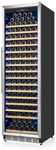MZAVP Large Wine Cooler Refrigerator 24 Inch, Upgraded 200 Bottle Wine Fridge with Professional Temperature Control, Built-in or Freestanding Tall Wine Cellar, Low Noise and Sliding Rail Shelves