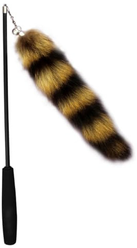 DECHOUS Interaktives Katzenspielzeug mit Teleskopfunktion aus Kohlefaser und Schwamm Braune Katzenangel zum Spielen und Bindung mit Haustieren zu Hause