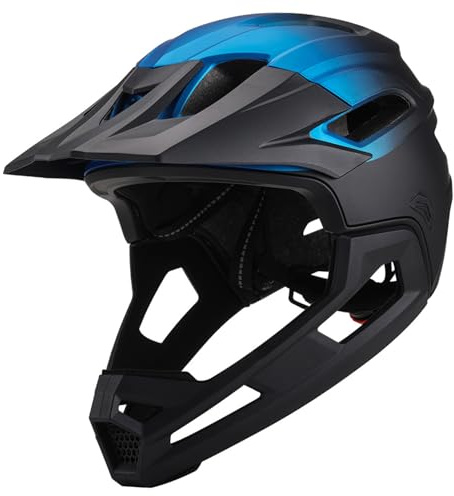 Casque de vélo pour Hommes et Femmes, Protection complète et Demi-Visage, résistant au Vent, avec mentonnière Amovible, léger réglable pour Les Sports de Plein air.