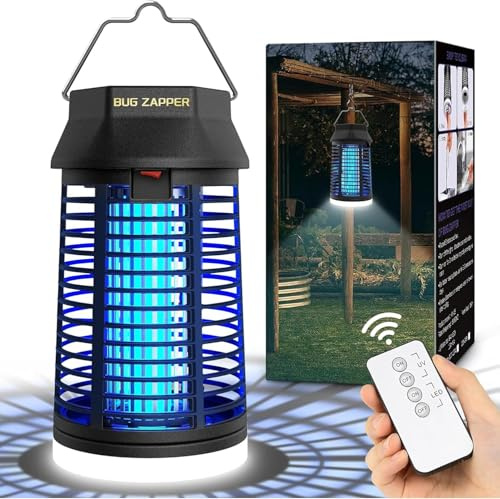 WUEAOA Insektenvernichter elektrisch Mit Fernbedienung, 4200V 15W UV Mückenlampe, Fliegenfalle elektrisch mückenfalle für Innen Außen, IPX4, Anti Mücken, Fliegen, Motten
