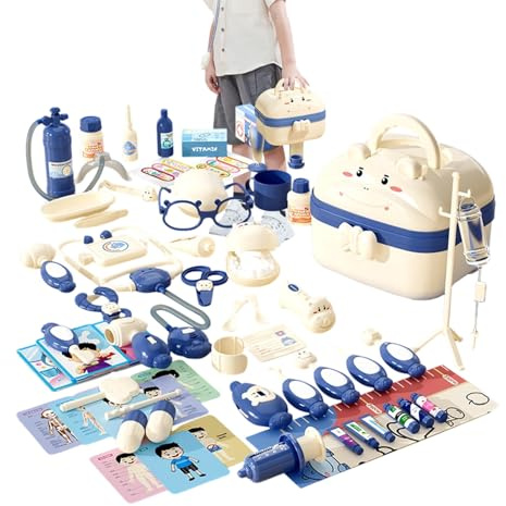 Arztspiel für Kinder, medizinischer Spielzeugkoffer für Kinder, mit Koffer-Design, Arzt-Rollenspiel, multifunktionales Set mit Licht und Sound, für Y