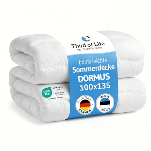 Piumino mezza stagione per bambini e neonati DORMUS 100x135, Ökotex 100, piumino leggero 100x135 per notti fresche, coperta realizzata da esperti del sonno, prodotta nell'UE, traspirante