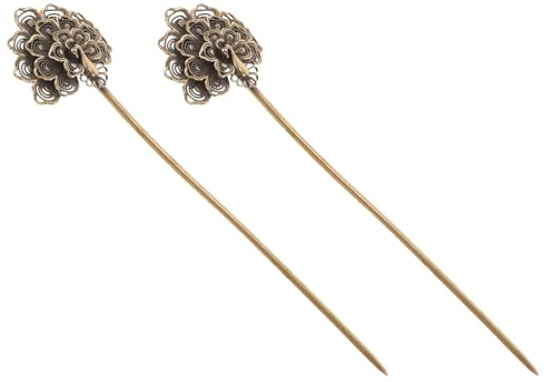 Punzón de Cigarros de Aguja Larga 2 Piezas de Cobre para Viaje | Acabado Vintage Ornamentado, Resiste el Desgaste, Mejora el Tiro, Uso en Caja de Cigarros y Afición