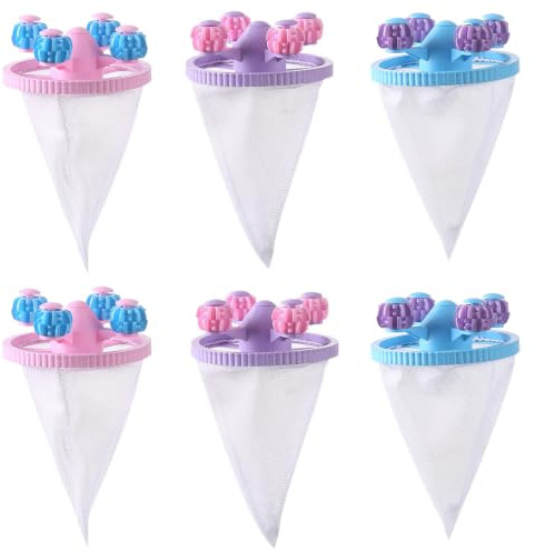 6 Pcs Reusable Pet Hair Remover for Washing Machine, Laundry Catchers | Reusable Floating Design Helps Collect Pet Hair and Lint During Washing, Suitable for Clothes, Blankets and Towels