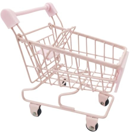 Shopping Trolley Trolley Supermarket Handcart Storage Option Toy, Pink
