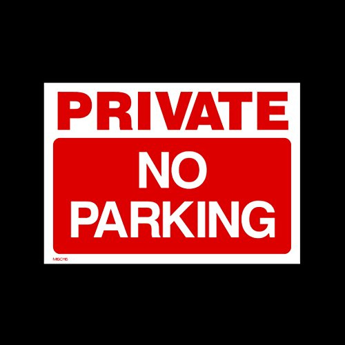 USSP&S Private No Parking Plastic Sign with 4 Pre-Drilled Holes (MISC115) - No Parking, Private Property, Access, Disabled Parking, Vehicle, Warning