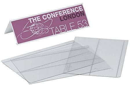 Durable Tischnamensschild aus PET - HxB 61/122 x 210 mm - VE 30 Stk