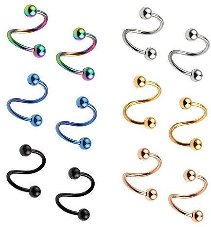 Briana Williams S Form Chirurgenstahl Spirale Piercing Lippenpiercing Ohrstecker Labret