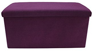Rebecca Mobili Puff mit Stauraum, Aufbewahrungsbox in Violett für Spielzeug, Baumwolle, für Eingang Flur Wohnzimmer – Maße: 37 x 76 x 38 cm (HxLxB) - Art. RE6164