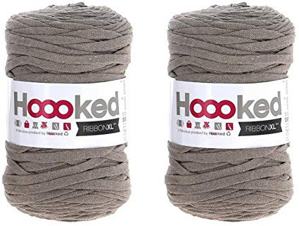 Hoooked Ribbon XL-Garn, Erdtaupe (RXL 48), 2 Stück