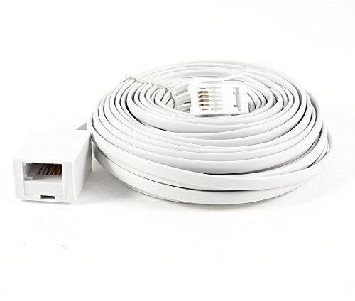 N/A UK BT 6P4C - Cavo telefonico Maschio a Femmina, 12 m, per Telefono Fisso, Colore: Bianco
