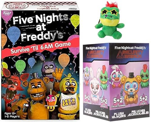 Green Blacklight Foxy Vinyl Figure Pop! Exclusive Five Nights at Freddy's Bundled with FNAF Cupcake Racer + Button & Foxy Pirate Plush Face 4 Terrifying Items
