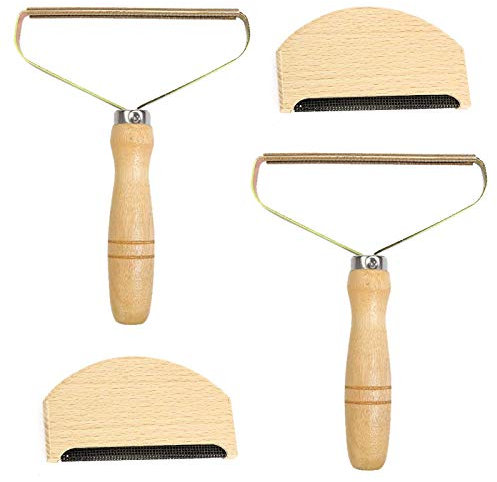 2PCS Portable Lint Remover Double Sided Lint Brush Clothes Fuzz Shaver Lint Cleaner Lint Removal Tool Manual Fabric Shaver Fuzz Remover Lint Roller with Cashmere Comb for Furniture Carpet Pet Hair