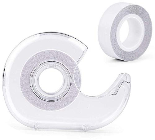Fashion Tape Doppelseitiges Klebeband Dessous Klebeband Unsichtbarer Kleber für Kleid Damen Bekleidung Body BH mit Tiefer V Ausschnitt,2 Rolls 10 Meter mit Bandspender