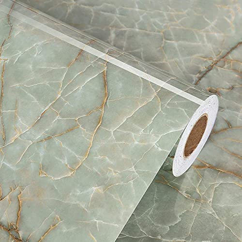 LIKILIKI Marmor-Tapete für Schlafzimmer, wasserdicht, abnehmbar, Backsplash Kochplatte, Arbeitsplatte, Kontaktpapier, ölbeständig, leicht zu reinigen, TV-Hintergrund, Wandtapete, Heimdekoration