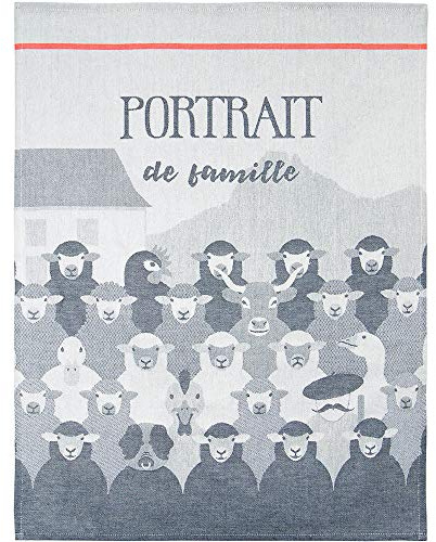 Moutet Torchon Küchenhandtuch Geschirrtuch Handtuch, hochwertige Baumwolle in Frankreich gewebt, limitiertes Motiv Portrait de Famille