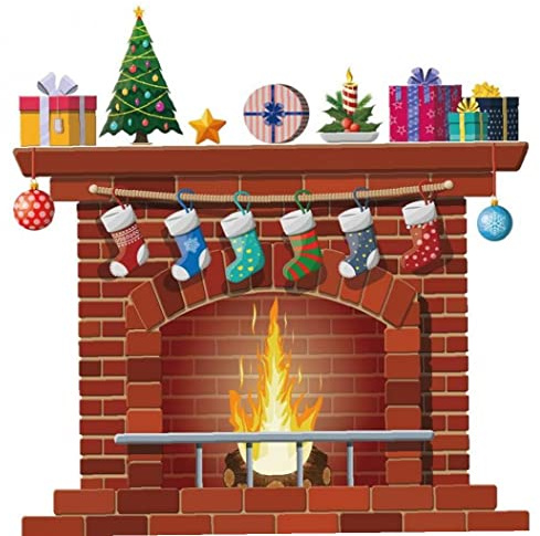 Sanfly Chimenea Navideña Calcomanías Pared DIY Decoración para Hogar Sala Estar Pegatina Mural Dormitorio Decoración Nursery Wallpaper PVC Cartel Design