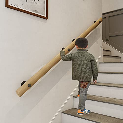 Natliedop Handlauf Treppen Geländer Handläufer Wandhalterung, mit Halter Stützen Träger Handlauf mit 2 Haltern (Länge: 2ft/3ft/3.3ft)