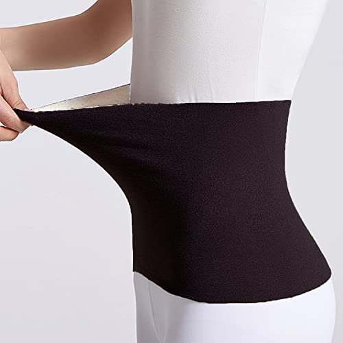 XINCHIA Thermal Waist Warmer Double Sided Warm Stomach Lumbar Lower Back Support Brace Abdominal Binder Kidney Wrap Belt Slim Trimmer Band Warming Pain Relief Recovery, Black+Light Brown